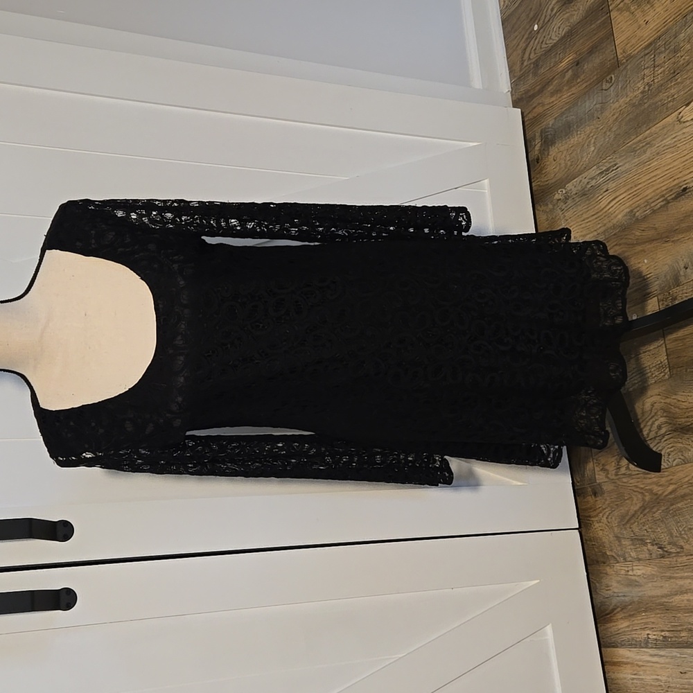 Umgee Black Eyelet Dress with Bellsleeves